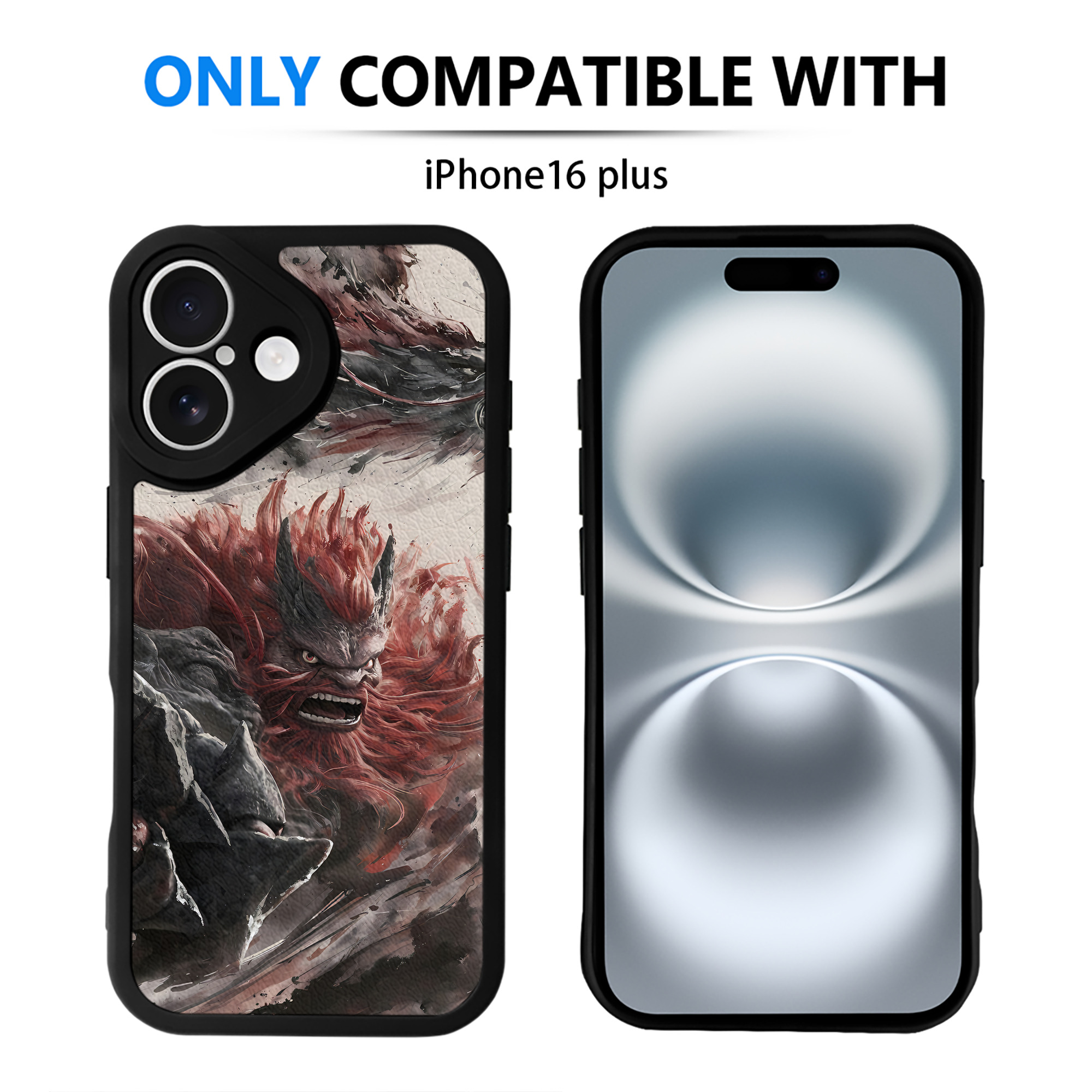 （画像用） Ne Zha 2 ナタ 魔童の大暴れ 【iPhone 16シリーズ対応】シリコンスマホケース（レザー調） 材質：シリコン